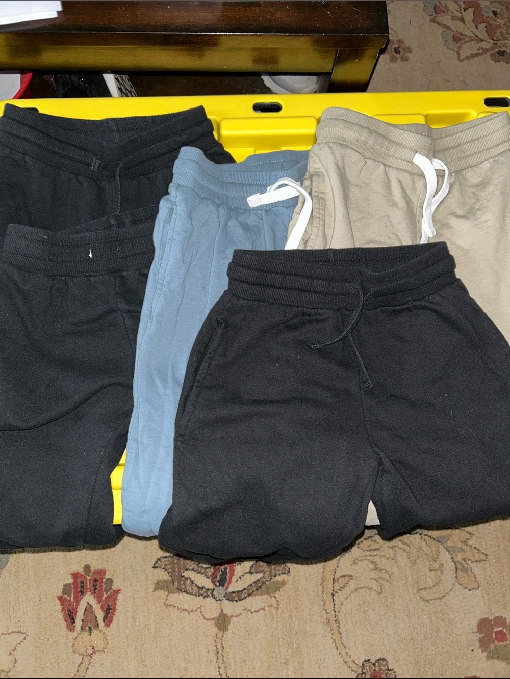 Kids Pull-On Drawstring Shorts — Black, Blue, Tan